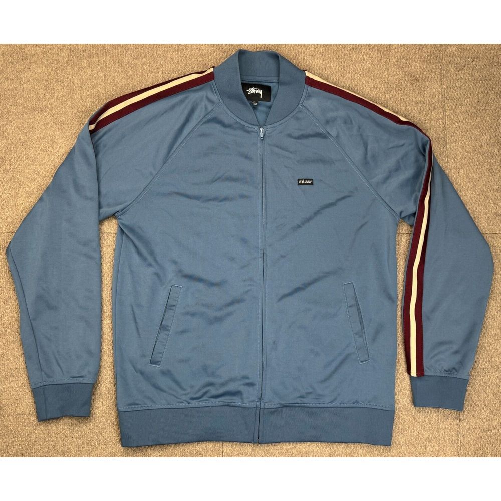 Stussy Men's Full Zip Long Sleeve Poly‎ Track Jacket Size Large
